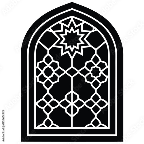 A Beautiful Islamic Window with Patterns