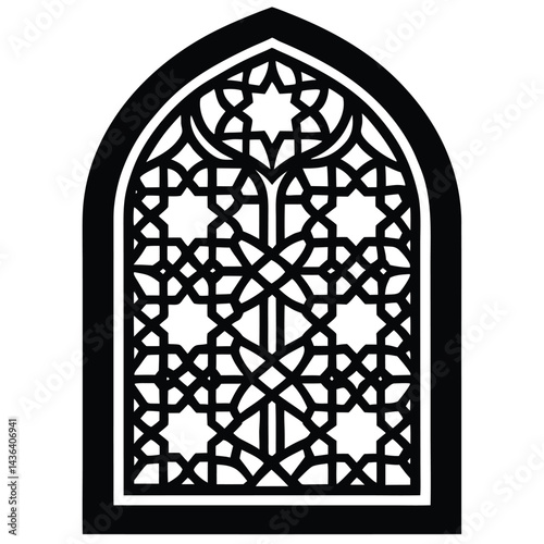 A Beautiful Islamic Window with Patterns