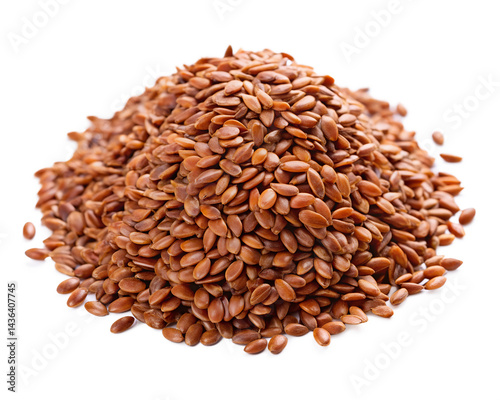 flax seeds isolated on white background