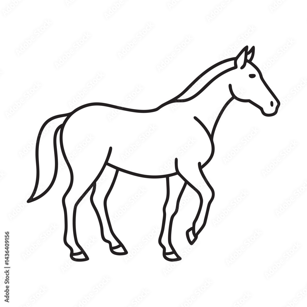 Thoroughbred Horse Fast Outline Vector Thoroughbred Horse Fast Outline Vector