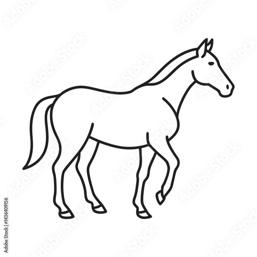 Thoroughbred Horse Fast Outline Vector