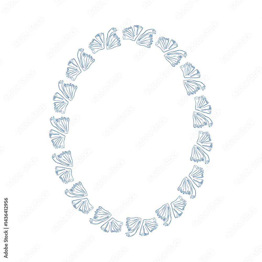 Fototapeta premium Seaweed frame for ocean inspired invitations branding packaging summer greeting cards and coastal decorations