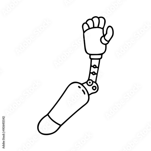 prosthetic limb icon, prosthetic limb line art - simple line art of prosthetic limb, perfect for prosthetic limb logos and icons