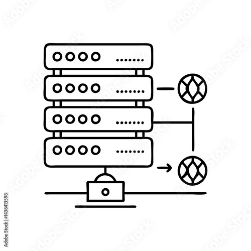 proxy server icon, proxy server line art - simple line art of proxy server, perfect for proxy server logos and icons