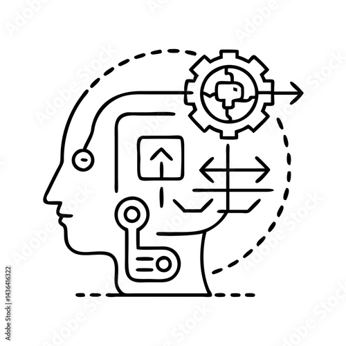 reinforcement learning icon, reinforcement learning line art - simple line art of reinforcement learning, perfect for reinforcement learning logos and icons