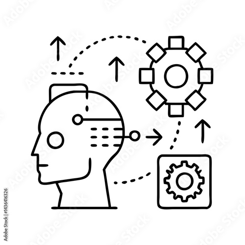 reinforcement learning icon, reinforcement learning line art - simple line art of reinforcement learning, perfect for reinforcement learning logos and icons