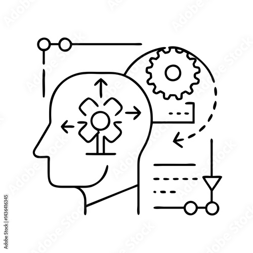 reinforcement learning icon, reinforcement learning line art - simple line art of reinforcement learning, perfect for reinforcement learning logos and icons