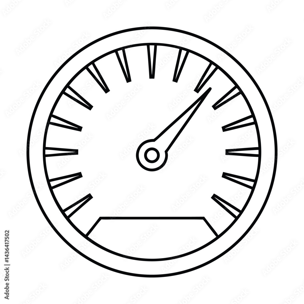 Simple Line Art Speedometer Illustration Simple Line Art Speedometer Illustration