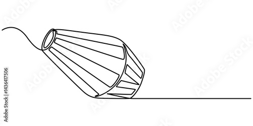 Continuous one line drawing of khul. Outline Mridanga icon, Mridangam instrument, minimal style concept pro vector illustration. single line on white background. monoline graphic design. 