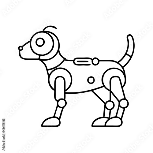 robot dog icon, robot dog line art - simple line art of robot dog, perfect for robot dog logos and icons
