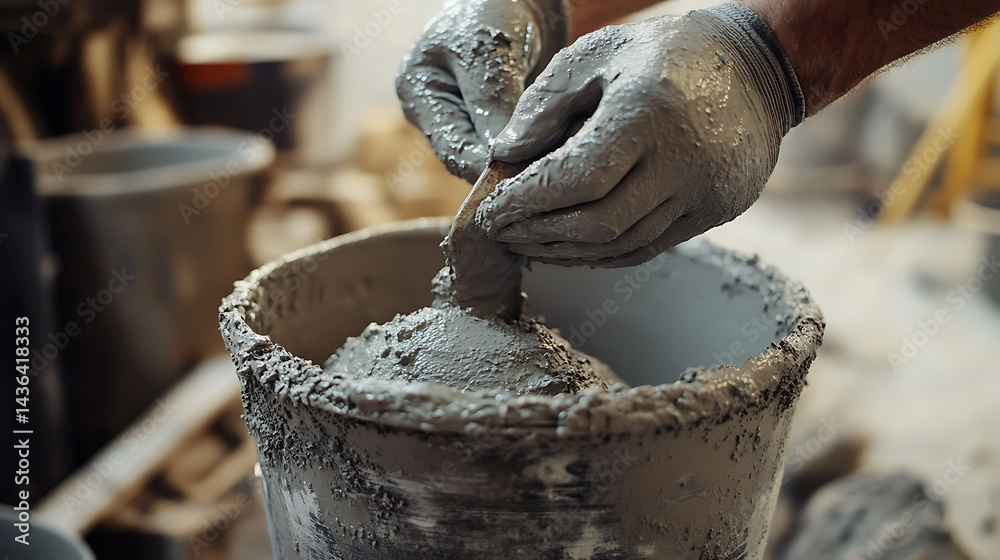 Potter Shaping Clay in a Workshop