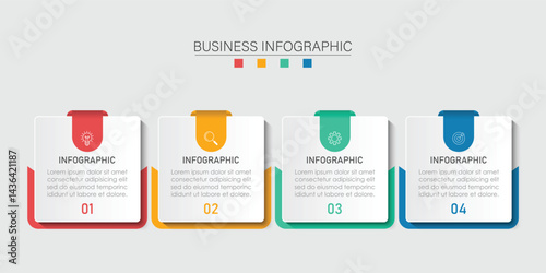 infographic vector illustration with 3, 8, 4, 6 steps, infographic template design. Can be used for process diagrams, presentations, workflows.