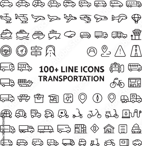 set of transport icons