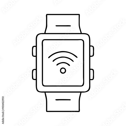 smartwatch icon, smartwatch line art - simple line art of smartwatch, perfect for smartwatch logos and icons