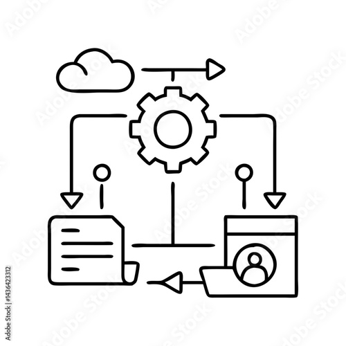 software deployment icon, software deployment line art - simple line art of software deployment, perfect for software deployment logos and icons