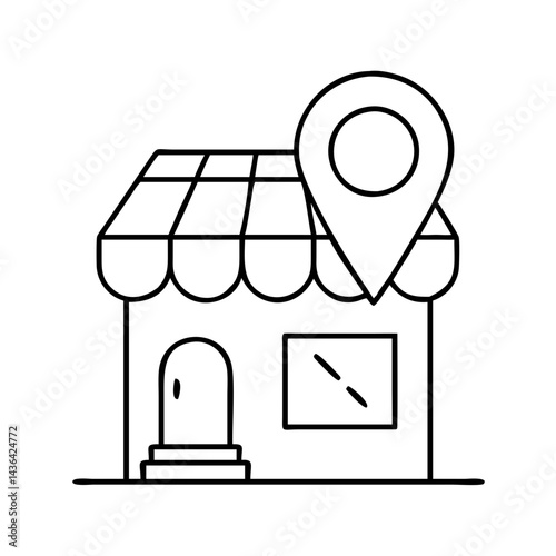 store locator icon, store locator line art - simple line art of store locator, perfect for store locator logos and icons