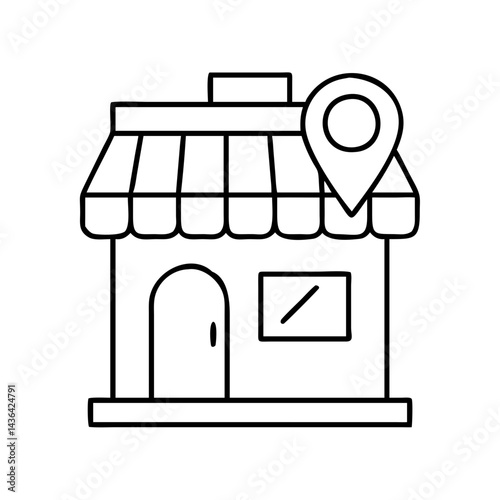 store locator icon, store locator line art - simple line art of store locator, perfect for store locator logos and icons