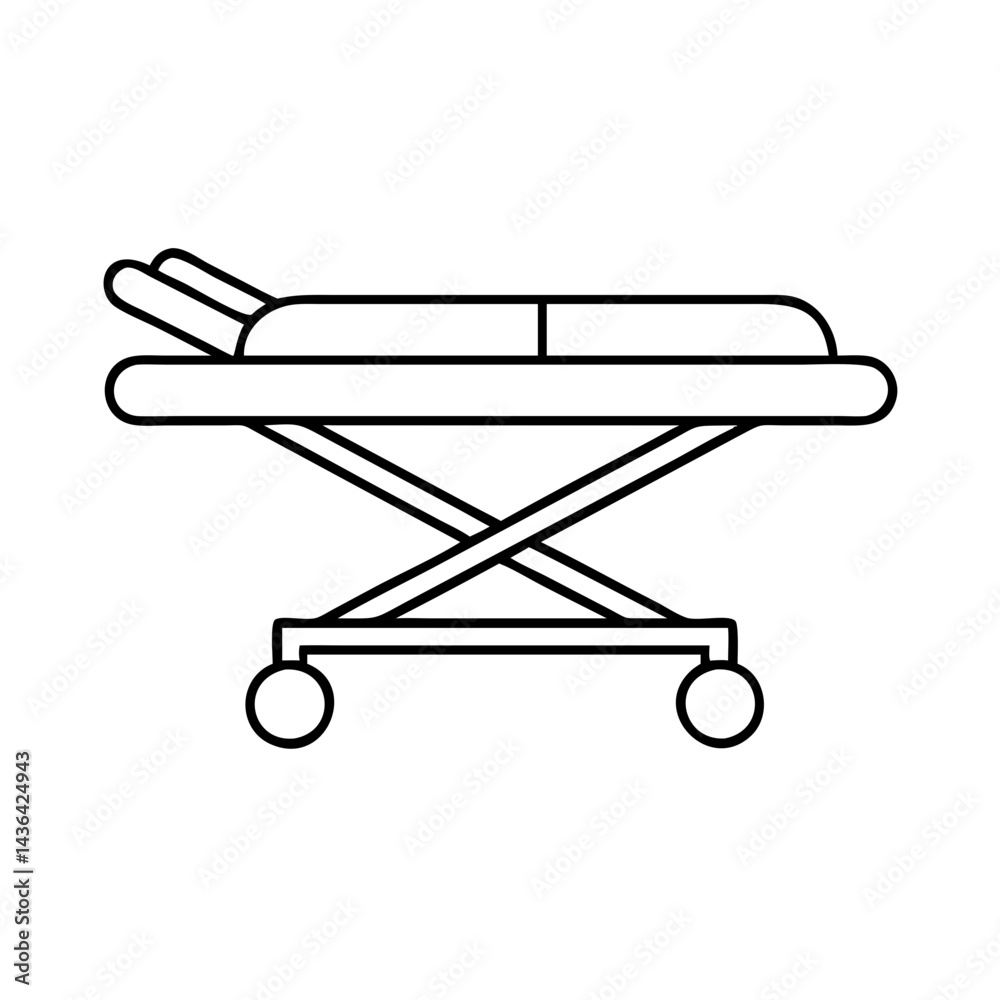 stretcher icon, stretcher line art - simple line art of stretcher, perfect for stretcher logos and icons
