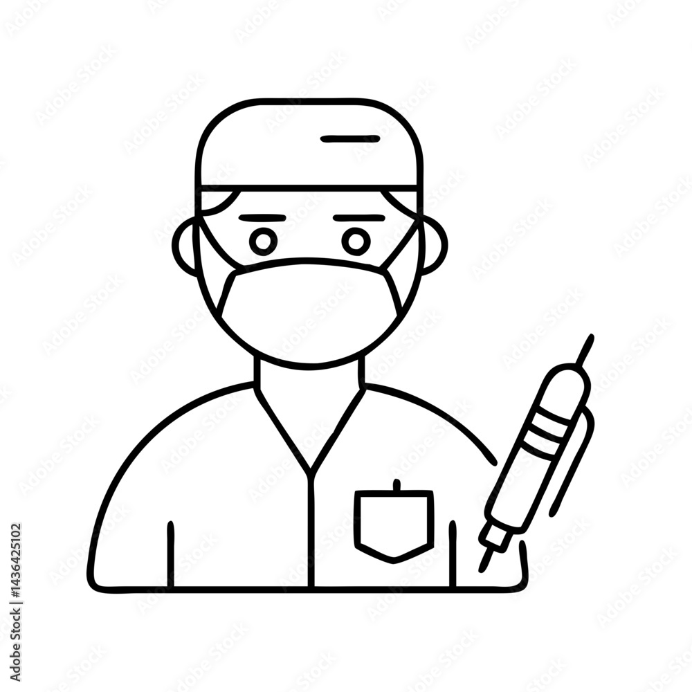surgeon icon, surgeon line art - simple line art of surgeon, perfect for surgeon logos and icons surgeon icon, surgeon line art - simple line art of surgeon, perfect for surgeon logos and icons