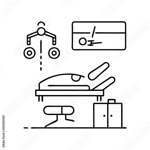 surgery room icon, surgery room line art - simple line art of surgery room, perfect for surgery room logos and icons
