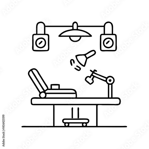 surgery room icon, surgery room line art - simple line art of surgery room, perfect for surgery room logos and icons
