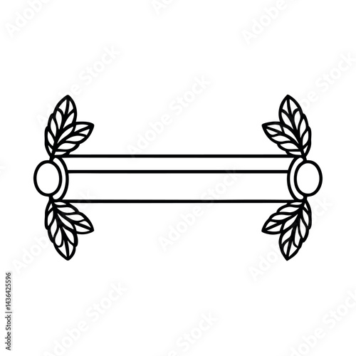 Minimalist Scroll and Leaf Caps Horizontal Frame