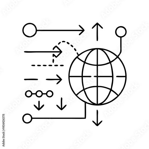 traceroute icon, traceroute line art - simple line art of traceroute, perfect for traceroute logos and icons