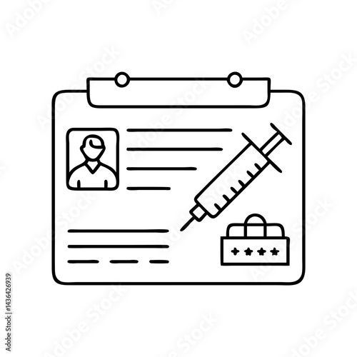 vaccination record icon, vaccination record line art - simple line art of vaccination record, perfect for vaccination record logos and icons
