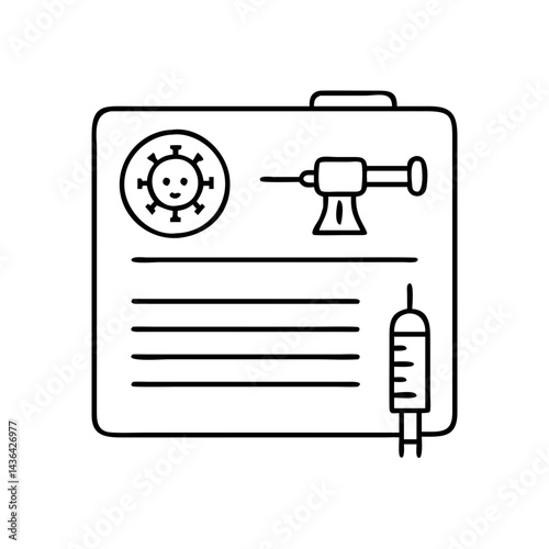 vaccination record icon, vaccination record line art - simple line art of vaccination record, perfect for vaccination record logos and icons