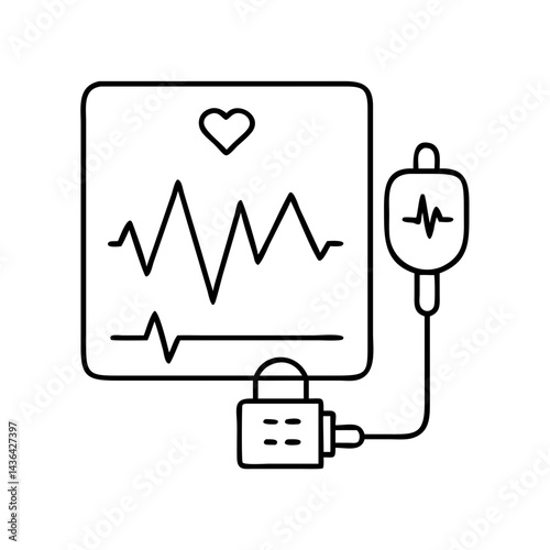 vital signs icon, vital signs line art - simple line art of vital signs, perfect for vital signs logos and icons