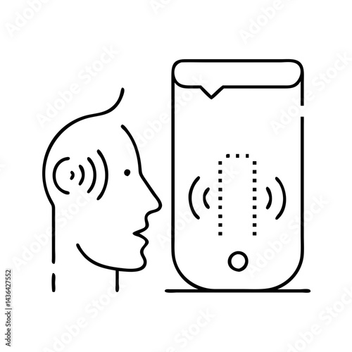 voice assistant icon, voice assistant line art - simple line art of voice assistant, perfect for voice assistant logos and icons