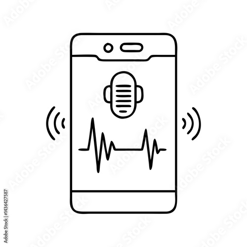 voice assistant icon, voice assistant line art - simple line art of voice assistant, perfect for voice assistant logos and icons