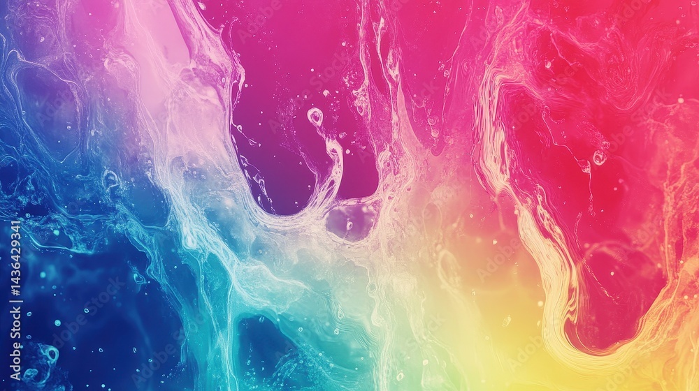 Network flat design top view theme information technology water color vivid.