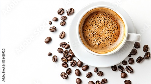 Professional Coffee Isolated on White Background for Ad Campaigns and Promotions