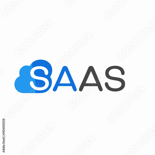 SaaS Logo – Cloud Icon with Modern Typography for Tech Company