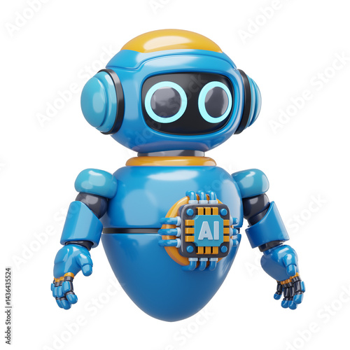 Artificial Intelligence 3D Illustraation asset