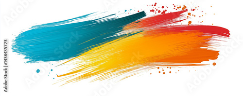 A turquoise brush stroke on a white background, vector illustration, flat design, created in Adobe Illustrator