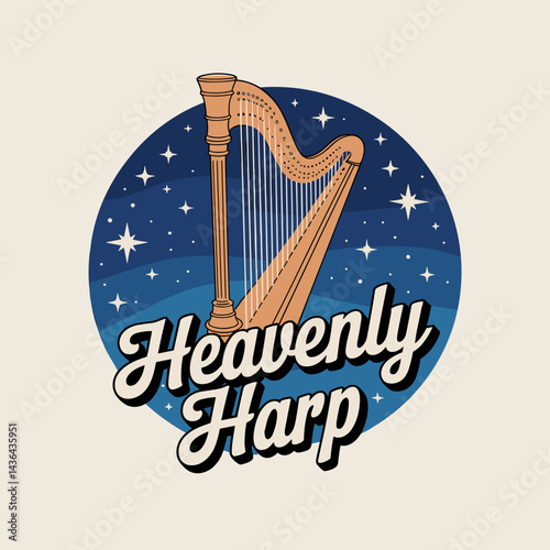 Heavenly Harp Music Badge