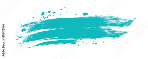 A turquoise brush stroke on a white background, vector illustration, flat design, created in Adobe Illustrator