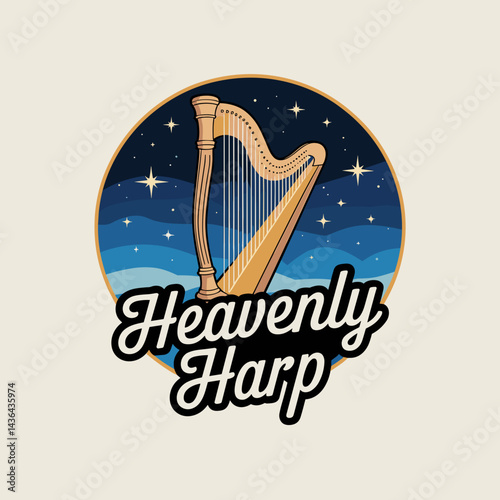 Heavenly Harp Music Badge