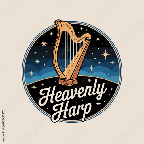 Heavenly Harp Music Badge