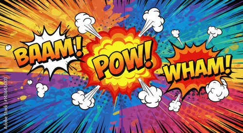 An energetic cartoon explosion with 