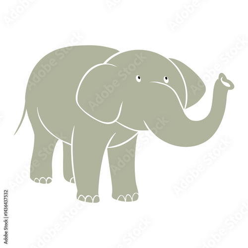 Elephant illustration, cute animal, transparent background