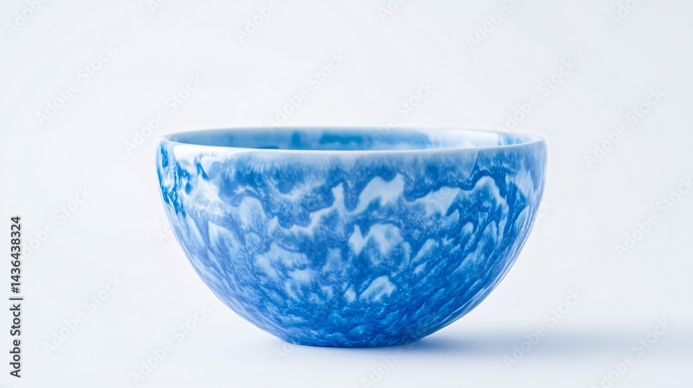 custom made wallpaper toronto digitalFresh Greek Yogurt in Blue Bowl on White Background - Healthy Dairy Product Photography