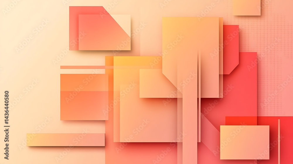 Abstract Geometric Shapes Coral Orange Background Design Abstract Geometric Shapes Coral Orange Background Design