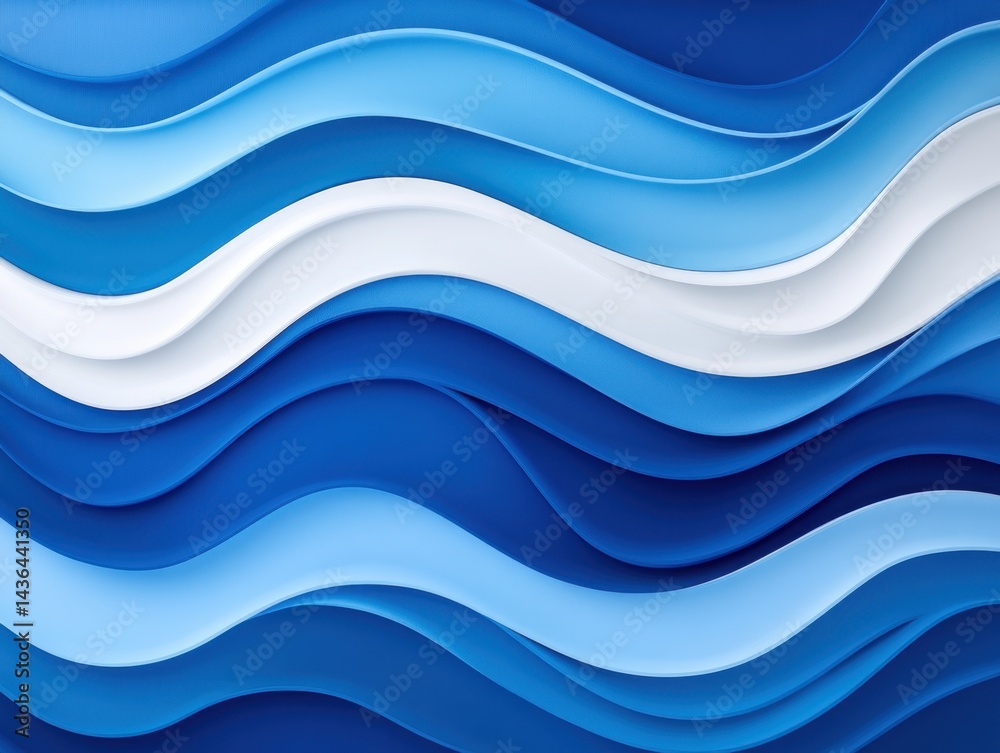 Abstract wavy pattern in shades of blue and white. Fluid, layered design Abstract wavy pattern in shades of blue and white. Fluid, layered design