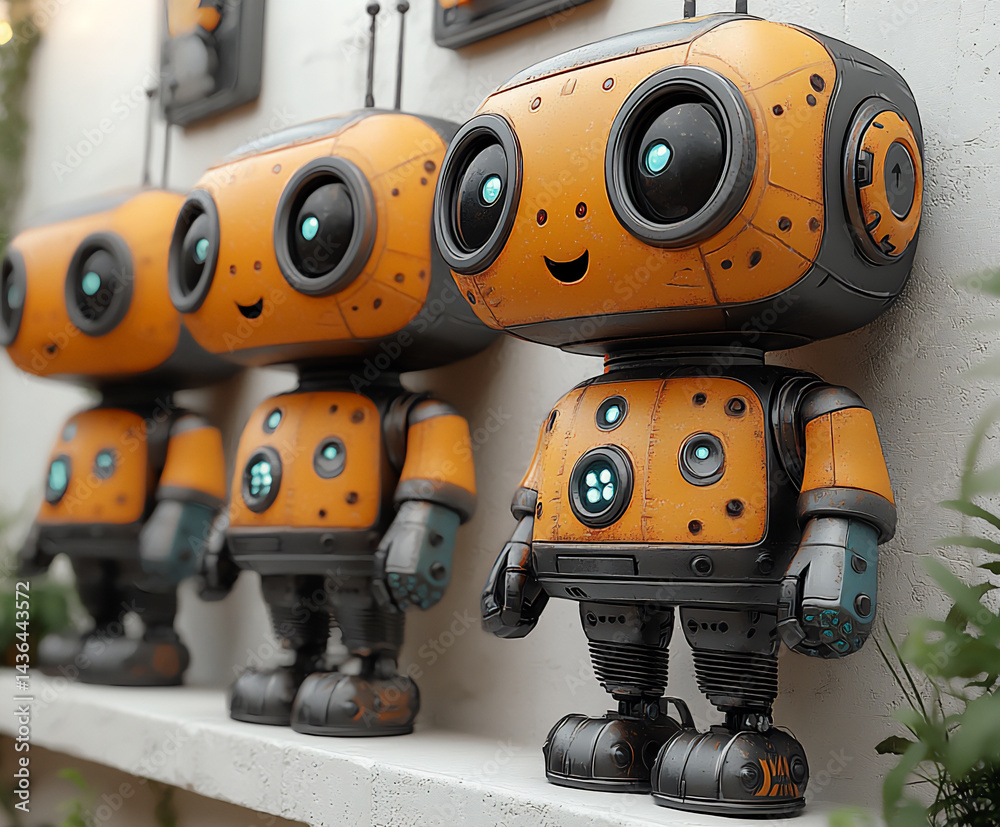 seamless pattern of cute robots with different expressions in vibrant and playful colors on a white seamless pattern of cute robots with different expressions in vibrant and playful colors on a white