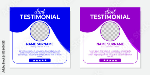 Modern and professional creative clients testimonial or clients feedback review template design with clean organic shapes