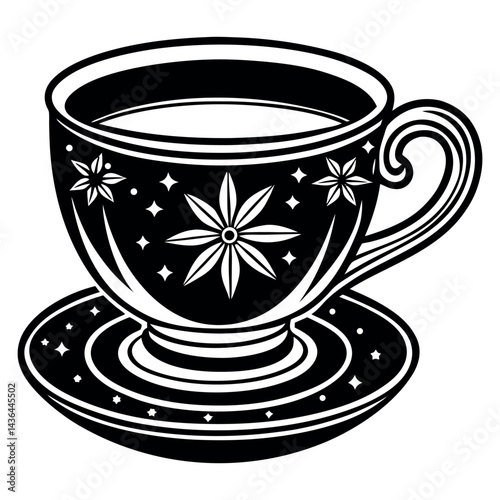 Tea cup on white background 