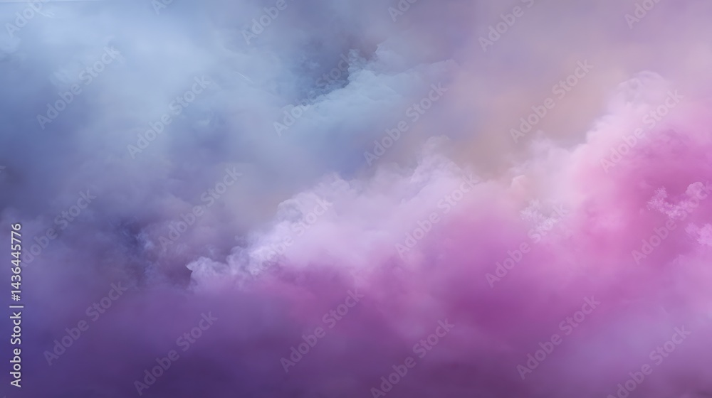 Obraz premium Dreamy Gradient Backdrop of Dusty Purple Clouds Transitioning Softly in a Serene Atmosphere